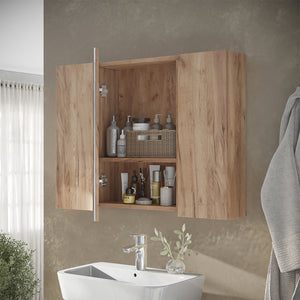 Vicco Specchio contenitore bagno Quercia dorata 80 x 59.2 cm con ripiani