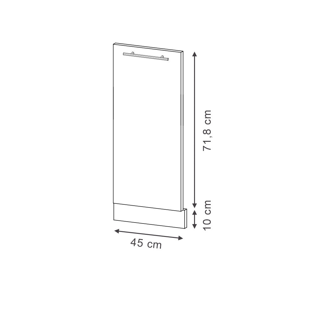 Vicco Pannello frontale della lavastoviglie Grigio scuro 45 cm senza piano di lavoro