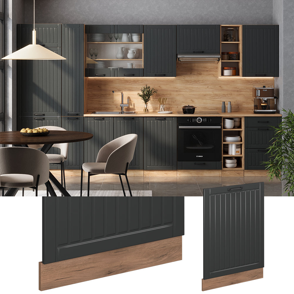 Vicco Pannello frontale della lavastoviglie Grigio scuro 60 cm senza piano di lavoro