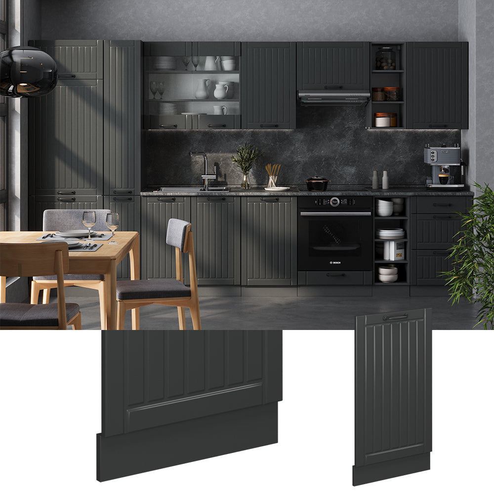 Vicco Pannello frontale della lavastoviglie Grigio scuro 45 cm senza piano di lavoro