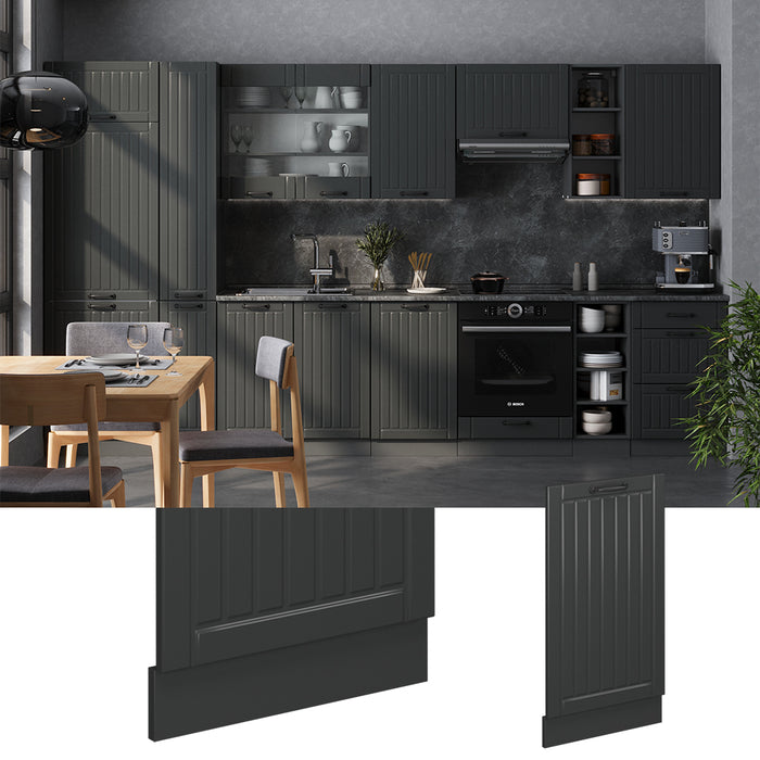 Vicco Pannello frontale della lavastoviglie Grigio scuro 45 cm senza piano di lavoro