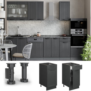Vicco Mobiletto base per cucina Grigio scuro 40 cm , PL Rovere