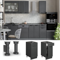 Vicco Mobiletto base per cucina Grigio scuro 40 cm , PL Marmo