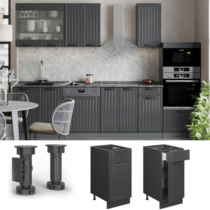 Vicco Mobiletto base per cucina Grigio scuro 40 cm , PL Antracite