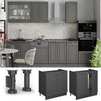 Vicco Mobile lavello cucina Landhaus antrazit-oro 80 cm , PL Rovere