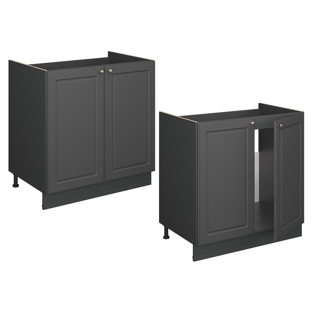 Vicco Mobile lavello cucina Landhaus antrazit-oro 80 cm senza piano di lavoro