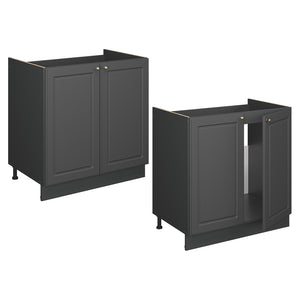 Vicco Mobile lavello cucina Landhaus antrazit-oro 80 cm , PL Rovere