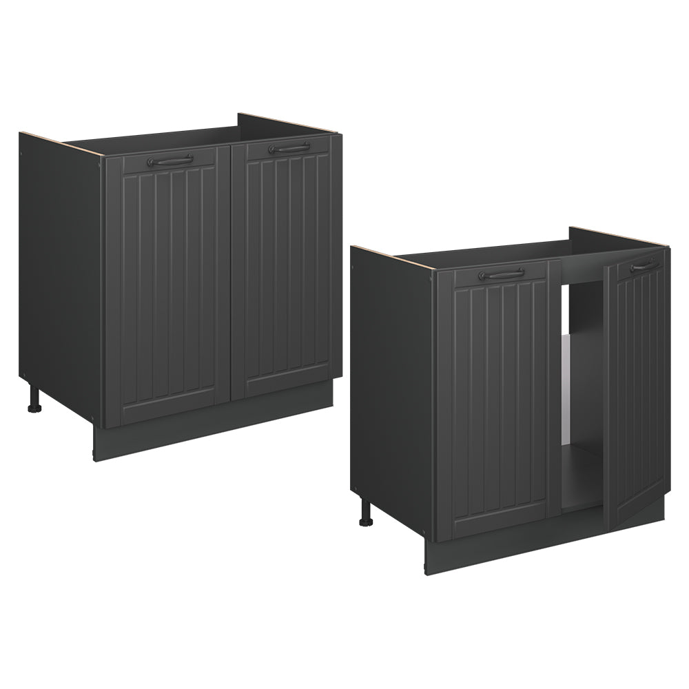 Vicco Mobile lavello cucina Grigio scuro 80 cm , PL Rovere