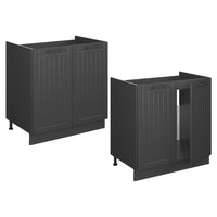 Vicco Mobile lavello cucina Grigio scuro 80 cm , PL Rovere