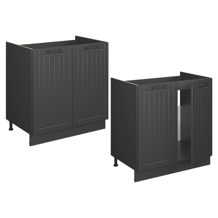 Vicco Mobile lavello cucina Grigio scuro 80 cm , PL Rovere