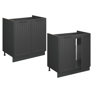 Vicco Mobile lavello cucina Grigio scuro 80 cm senza piano di lavoro