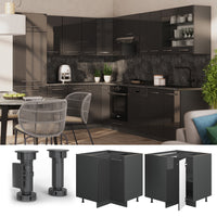 Vicco Mobile ad angolo cucina Antracite lucido 80.5 cm senza piano di lavoro