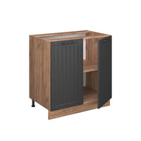 Vicco Mobiletto base cucina Grigio scuro 80 cm con ripiano, PL Rovere