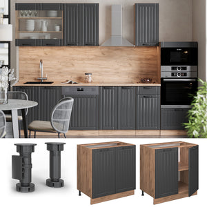 Vicco Mobiletto base cucina Grigio scuro 80 cm con ripiano, PL Antracite