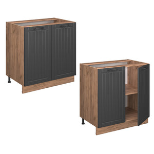 Vicco Mobiletto base cucina Grigio scuro 80 cm con ripiano, senza piano di lavoro