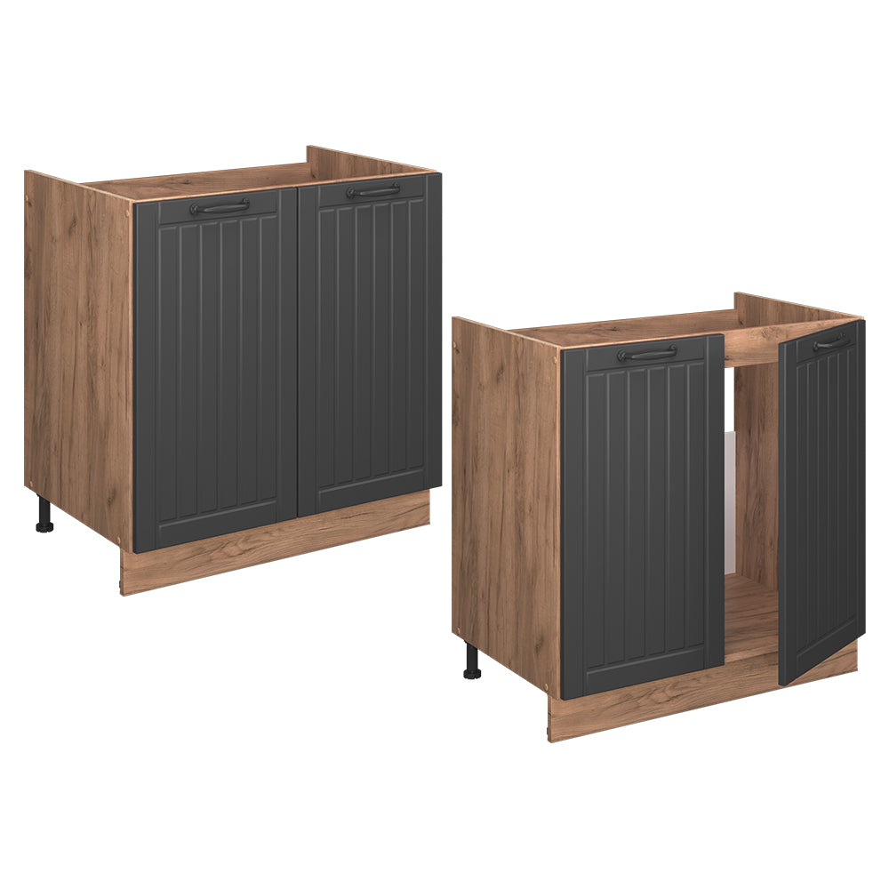 Vicco Mobile lavello cucina Grigio scuro 80 cm senza piano di lavoro