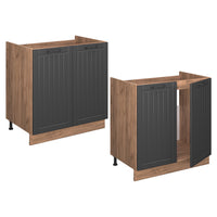 Vicco Mobile lavello cucina Grigio scuro 80 cm senza piano di lavoro