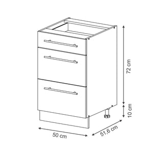 Vicco Mobiletto base per cucina Bianco casa di campagna 50 cm , PL Antracite
