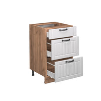 Vicco Mobiletto base per cucina Bianco casa di campagna 50 cm , PL Marmo