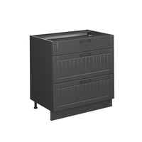 Vicco Mobiletto base per cucina Grigio scuro 80 cm con 3 cassetti, senza piano di lavoro