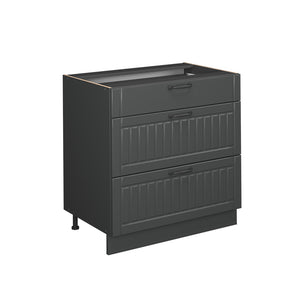 Vicco Mobiletto base per cucina Grigio scuro 80 cm con 3 cassetti, senza piano di lavoro