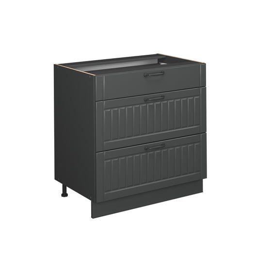 Vicco Mobiletto base per cucina Grigio scuro 80 cm con 3 cassetti, senza piano di lavoro