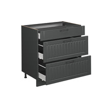 Vicco Mobiletto base per cucina Grigio scuro 80 cm con 3 cassetti, senza piano di lavoro