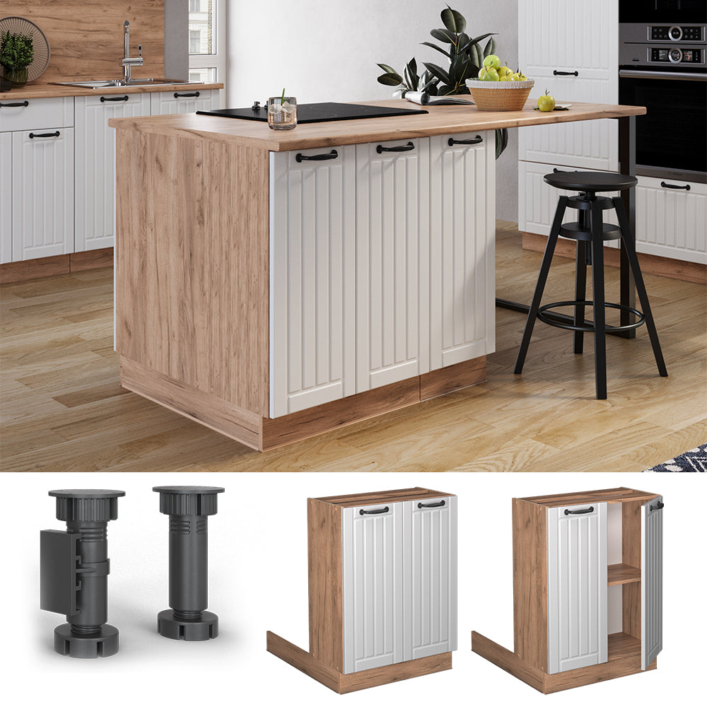 Vicco isola cucina Bianco casa di campagna 60 cm senza piano di lavoro