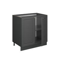 Vicco Mobile lavello cucina Landhaus antrazit-oro 80 cm con ripiano, PL Marmo