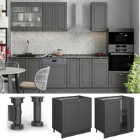 Vicco Mobile lavello cucina Landhaus antrazit-oro 80 cm con ripiano, PL Rovere