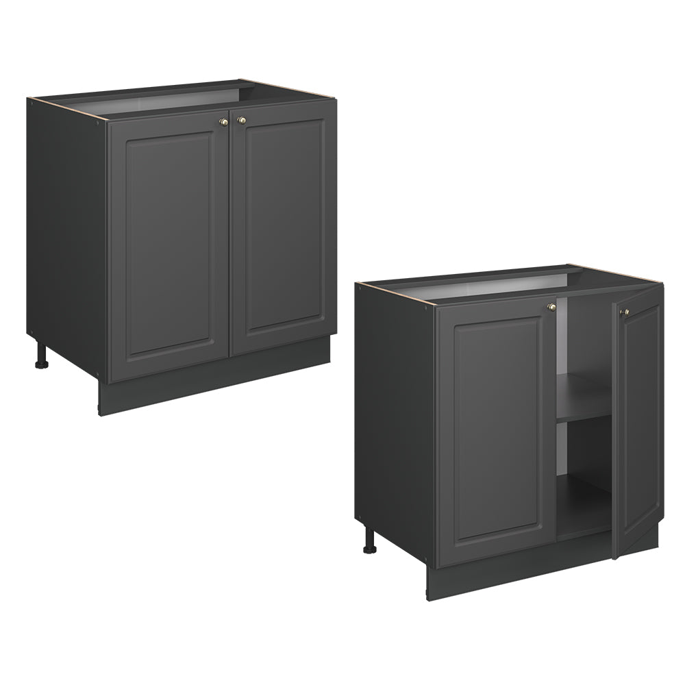 Vicco Mobile lavello cucina Landhaus antrazit-oro 80 cm con ripiano, PL Marmo