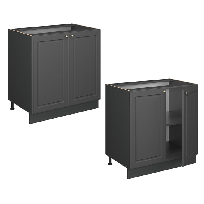 Vicco Mobile lavello cucina Landhaus antrazit-oro 80 cm con ripiano, PL Marmo