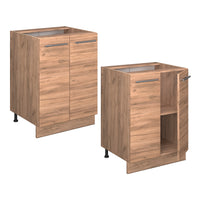 Vicco Mobiletto base cucina Quercia dorata 60 cm , PL Antracite