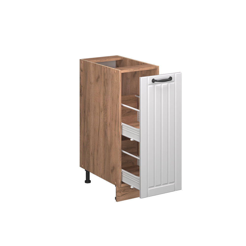 Vicco Armadio cucina dispensa alto Bianco casa di campagna 30 cm , PL Rovere