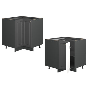 Vicco Mobile ad angolo cucina Landhaus antrazit-oro 80.5 cm senza piano di lavoro