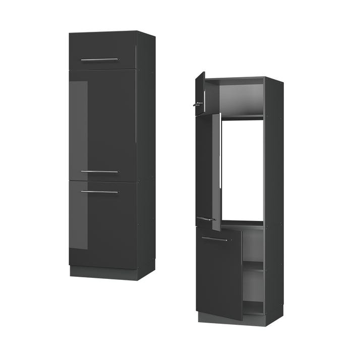 Vicco Armadio frigorifero Antracite lucido 60 cm