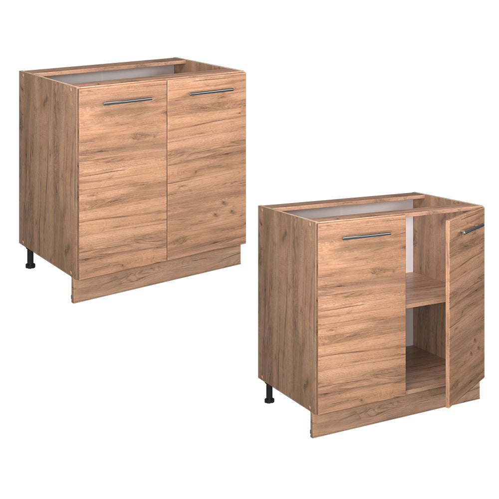 Vicco Mobiletto base cucina Quercia dorata 80 cm con ripiano, PL Antracite