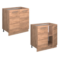 Vicco Mobiletto base cucina Quercia dorata 80 cm con ripiano, PL Marmo