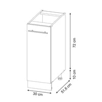 Vicco Armadio cucina dispensa alto Quercia dorata 30 cm , PL Antracite