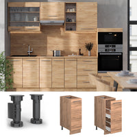 Vicco Armadio cucina dispensa alto Quercia dorata 30 cm , PL Antracite