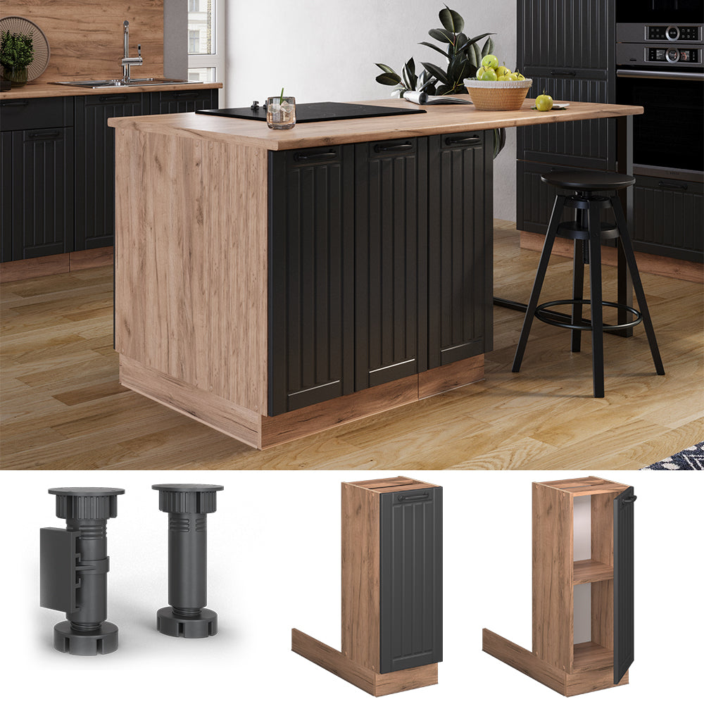 Vicco isola cucina Grigio scuro 30 cm senza piano di lavoro