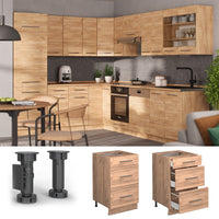 Vicco Mobiletto base per cucina Quercia dorata 50 cm , PL Marmo