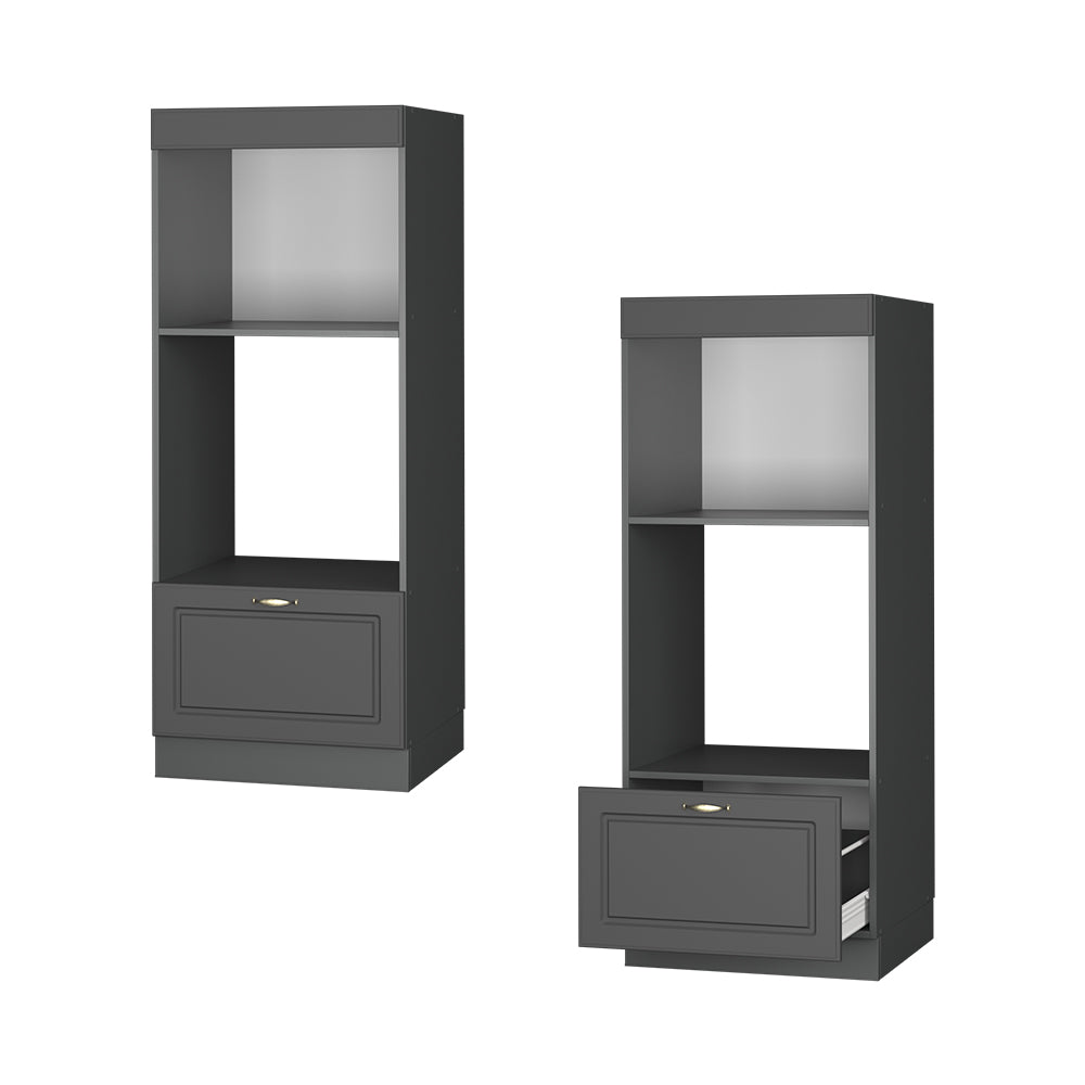 Vicco Set mobili bagno Landhaus antrazit-oro 60 cm aperto