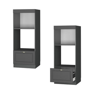 Vicco Set mobili bagno Landhaus antrazit-oro 60 cm aperto