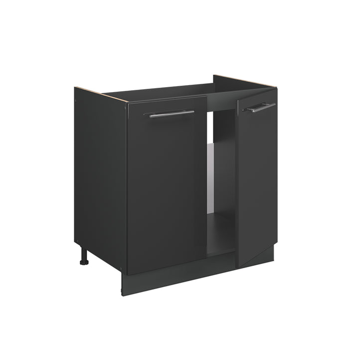 Vicco Mobile lavello cucina Antracite lucido 80 cm , PL Rovere