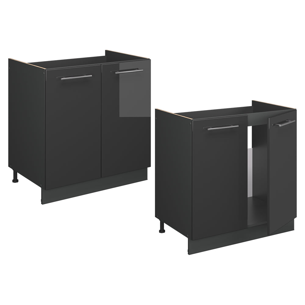 Vicco Mobile lavello cucina Antracite lucido 80 cm , PL Marmo