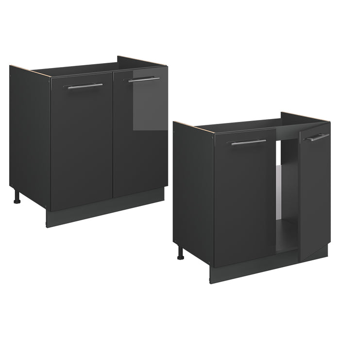 Vicco Mobile lavello cucina Antracite lucido 80 cm , PL Antracite