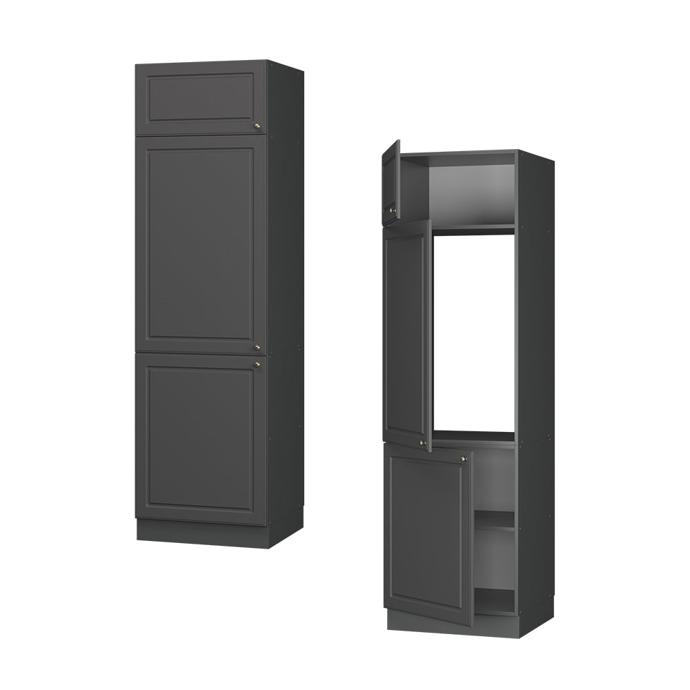 Vicco Armadio frigorifero Landhaus antrazit-oro 60 cm