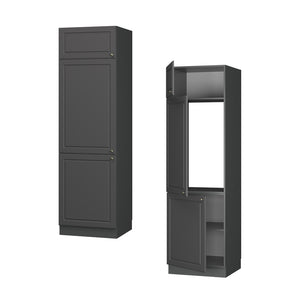 Vicco Armadio frigorifero Landhaus antrazit-oro 60 cm