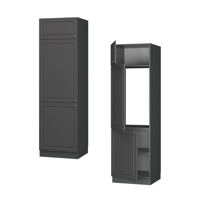 Vicco Armadio frigorifero Landhaus antrazit-oro 60 cm